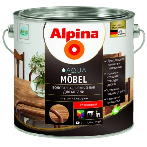 Лак мебельный Alpina Aqua M?bel, глянцевый, 0,75л