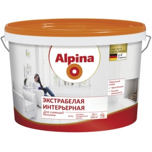 Краска Alpina Экстрабелая интерьерная, белая, 5л