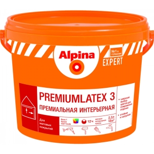 Краска дисперсионная для внутренних работ Alpina EXPERT Premiumlatex 3, 2,5л
