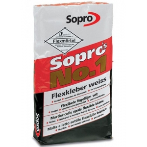 Клей для плитки высокоэластичный белый Sopro № 1 (996), 25 кг