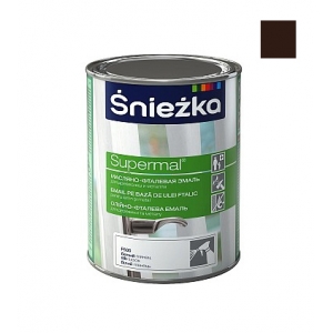 Масляно-фталевая эмаль Sniezka Supermal глянцевая шоколад, 0,2л