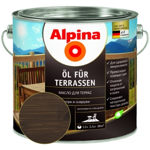Масло для террас Alpina ?l f?r Terrassen, темный, 0,75л